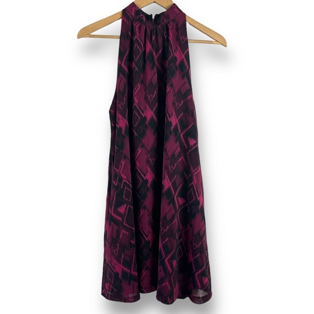 Cupcakes & Cashmere Women's S High Neck Sleeveless Midi Dress Jewel Tone Ikat‎
